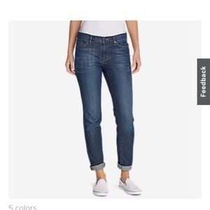 NWT Eddie Bauer slim boyfriend blue jean size 8